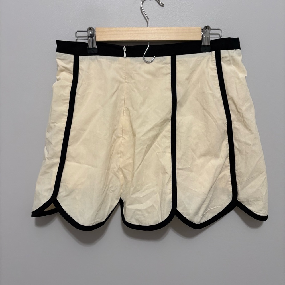Scalloped Hem Contrast Trim Cream Sleeveless Summer Skort Set - Picture 4 of 11